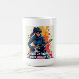 Taza De Café Personalizado Ninja Chica Arte Guitarista Inspirad