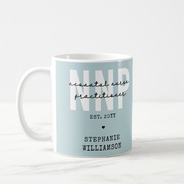 Taza De Café Personalizado NNP Enfermera neonatal Profesional (Izquierda)