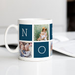 Taza De Café Personalizado No Abuelo 5 Collage de fotos<br><div class="desc">Crea un dulce aguijón para el abuelo este Día del Padre o Día del Abuelo con este sencillo diseño que incluye cinco de tus fotos favoritas de Instagram, arregladas en un diseño de collage con cuadrados alternados en azul oscuro, con la palabra "Nonno". Personaliza con fotos favoritas de sus nietos...</div>