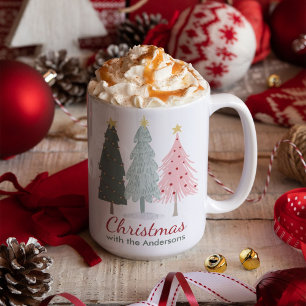 Taza De Café Personalizado Nombre de familia Navidades Minimali