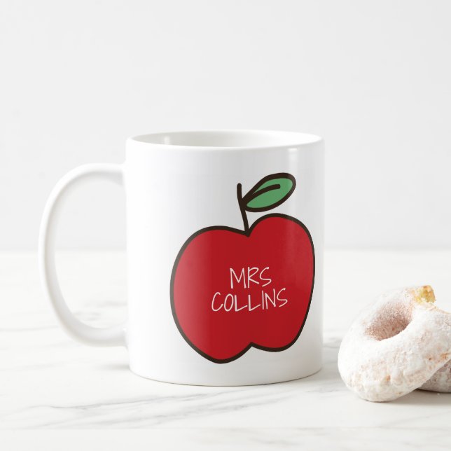 Taza De Café Personalizado Nombre del profesor Mug (Con donut)