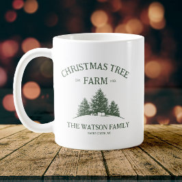 Taza De Café Personalizado Nombre Familia Navidad Árbol Granja