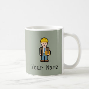 Taza De Café Personalizado Nombre Pixel Architect