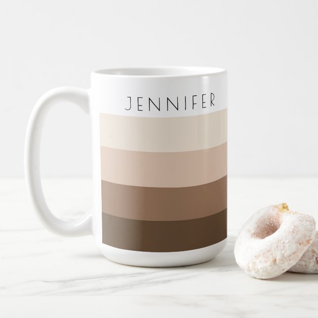 Taza De Café Personalizado Nombres de texto de plantilla elegan (Con donut)