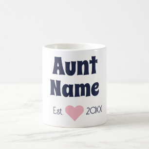 Taza De Café Personalizado nueva tía estableció marina y peluca