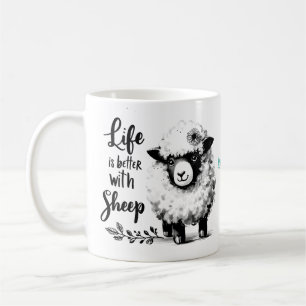 Taza De Café Personalizado Oveja Lover Mug: La vida es mejor en