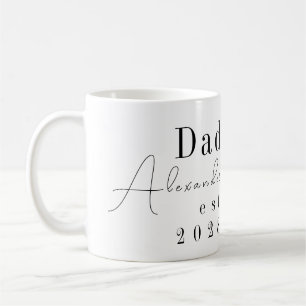 Taza De Café Personalizado Papá Minimalista Negro y Blanco