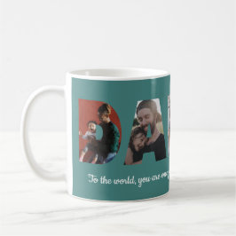 Taza De Café Personalizado Papi 5 Día del Padre Verde Collage d