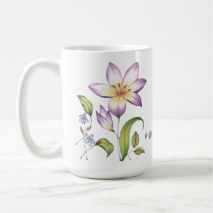 Taza De Café Personalizado Para Hacer Morado Floral