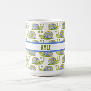 Taza De Café Personalizado para niños con patrón de caracol
