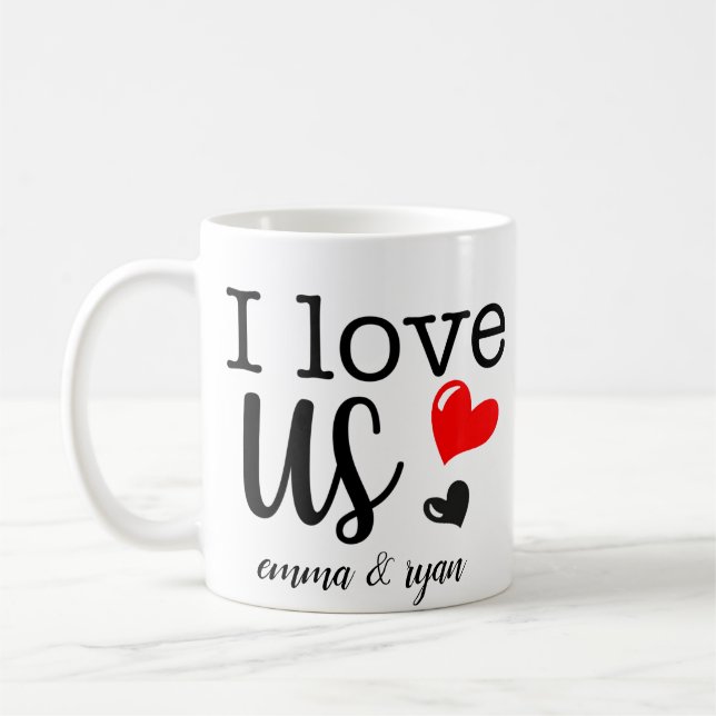 Taza De Café Personalizado Parejas nos amo Mug (Izquierda)