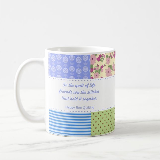 Taza De Café Personalizado Patchwork Quilters Mug (Izquierda)