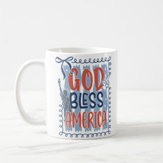 Taza De Café Personalizado Patriótico Dios Bendiga América