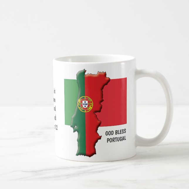Taza De Café Personalizado Patriótico DIOS BENDIGO PORTUGAL (Derecha)