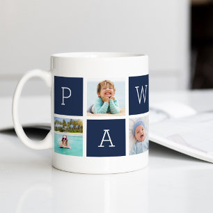 Taza De Café Personalizado Pawpaw Abuelo Collage de fotos