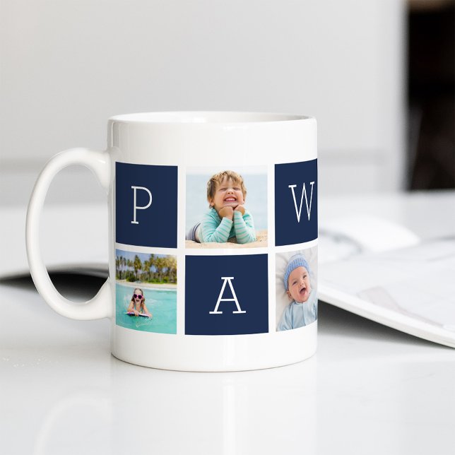 Taza De Café Personalizado Pawpaw Abuelo Collage de fotos (Subido por el creador)