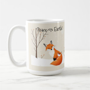 Taza De Café Personalizado Paz Tierra Minimalista Fox Bird Anim