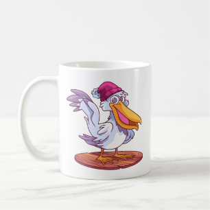 Taza De Café Personalizado Pelican Navidades de mano - Ilustrac
