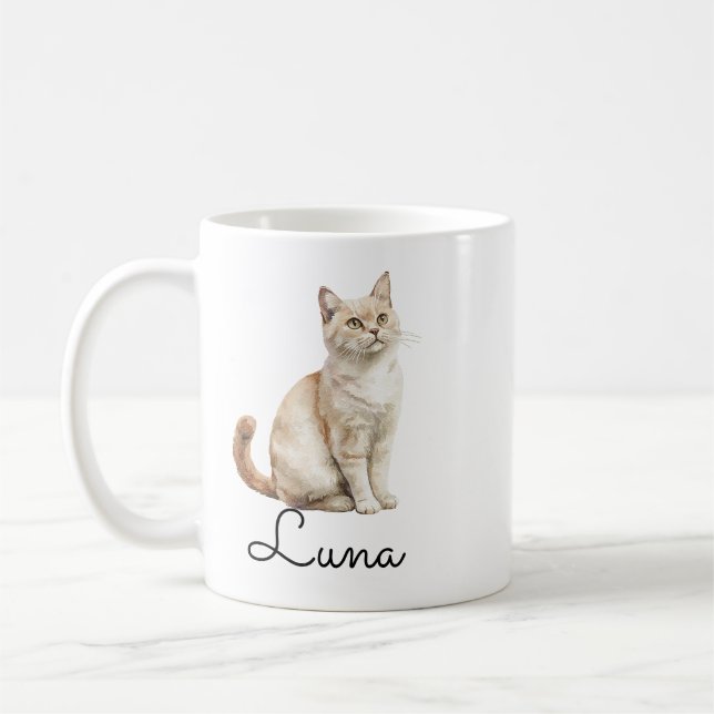 Taza De Café personalizado| Perfecto para el día del gato (Izquierda)