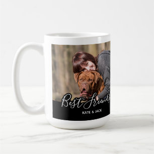 Taza De Café Personalizado Perro foto mejor amigo de hombre neg
