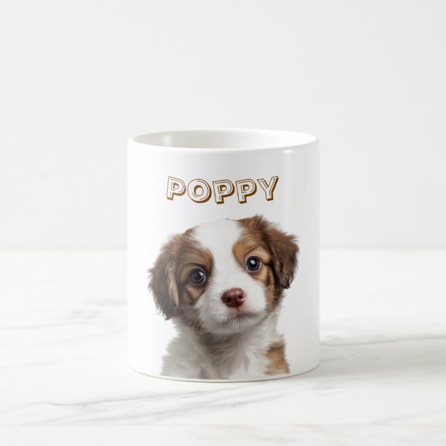 Taza De Café Personalizado Perro Foto Mug - Nombre personalizad (Centro)