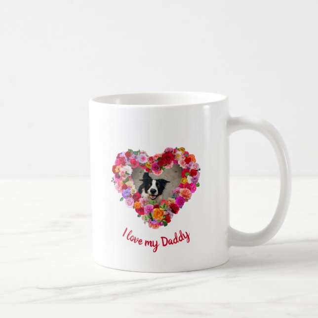 Taza De Café Personalizado Perro / Mascota Foto Rosa del Día de (Derecha)