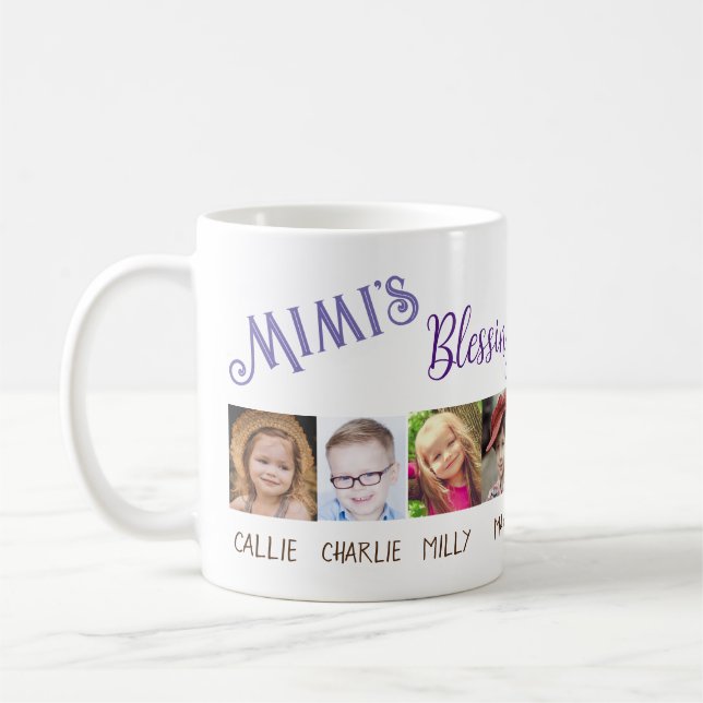 Taza De Café Personalizado Personaliza las bendiciones de Mimi. (Izquierda)