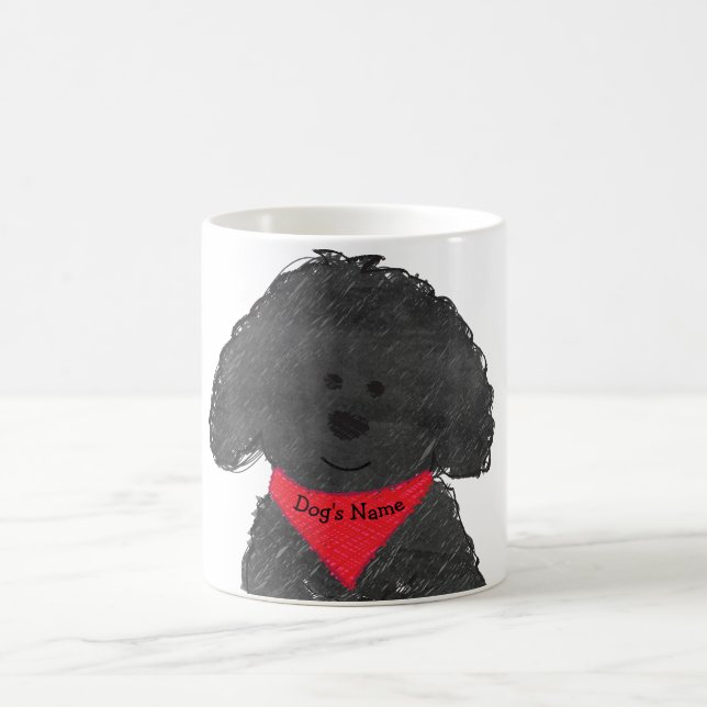 Taza De Café Personalizado personalizada Cute Labradoodle Puppy (Centro)