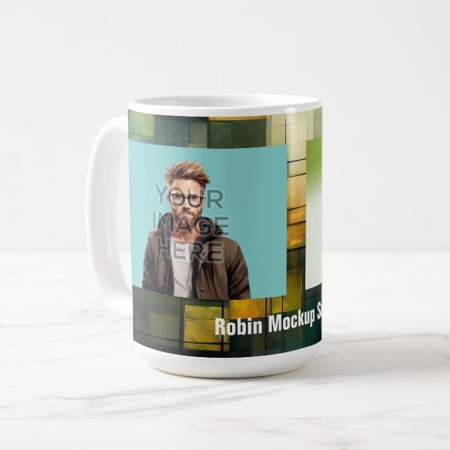 Taza De Café Personalizado personalizado de adición de fotos de (Anverso izquierdo)