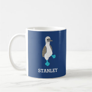 Taza De Café Personalizado personalizado de pájaro con pies azu