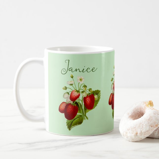 Taza De Café Personalizado personalizado de Strawberry Coffee M (Con donut)