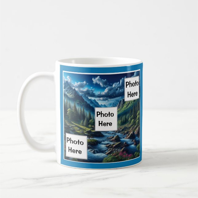 Taza De Café Personalizado Photo Mountain Scene (Izquierda)