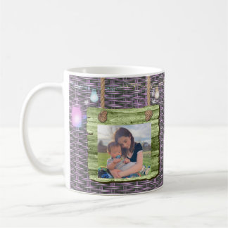 Taza De Café Personalizado Photo Wicker Fairy Jar String Lights