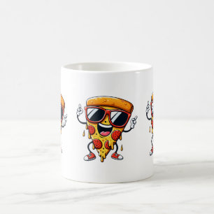 Taza De Café Personalizado Pizza Slice con vibraciones de queso