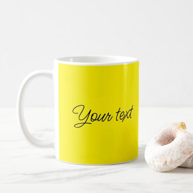 Taza De Café Personalizado Plantilla Texto o nombre manuscrito  (Con donut)