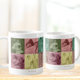 Taza De Café Personalizado Pop Art Familia Collage de fotos Nav