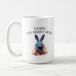 Taza De Café Personalizado por el conejo azul del agujero de co