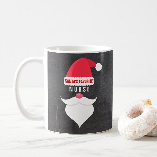 Taza De Café Personalizado preferido de la enfermera de Santa (Con donut)