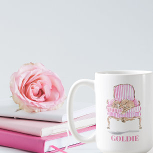 Taza De Café Personalizado Preppy Golden Retriever para mamás d