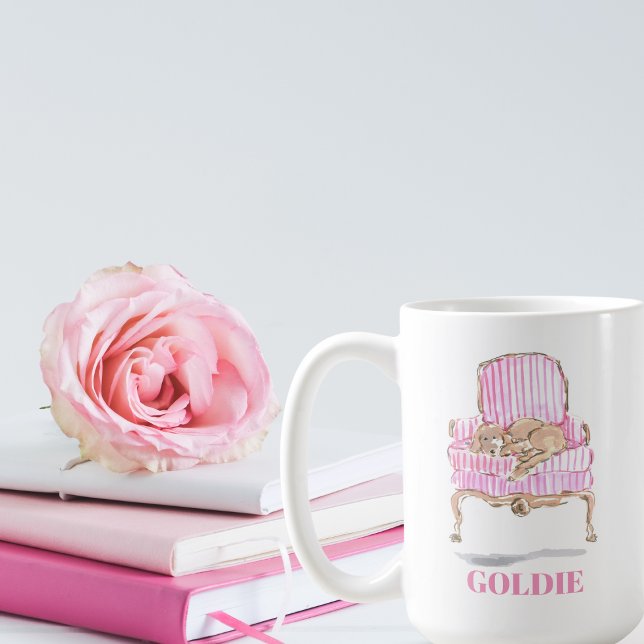 Taza De Café Personalizado Preppy Golden Retriever para mamás d (Subido por el creador)