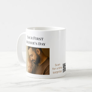 Taza De Café Personalizado Primer Día del Padre con código QR P