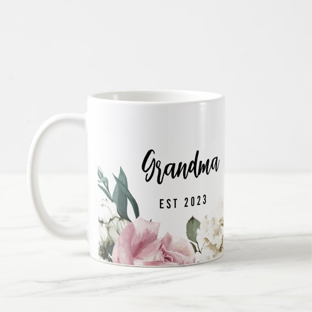 Taza De Café Personalizado Primera Vez Abuela Regalo Rosas Jard (Izquierda)