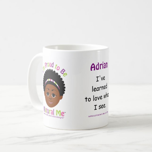 Taza De Café Personalizado #Proud2BNaturalMe (Anverso izquierdo)