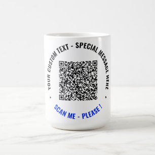 Taza De Café Personalizado QR Code Mug Regala tu fuente de text