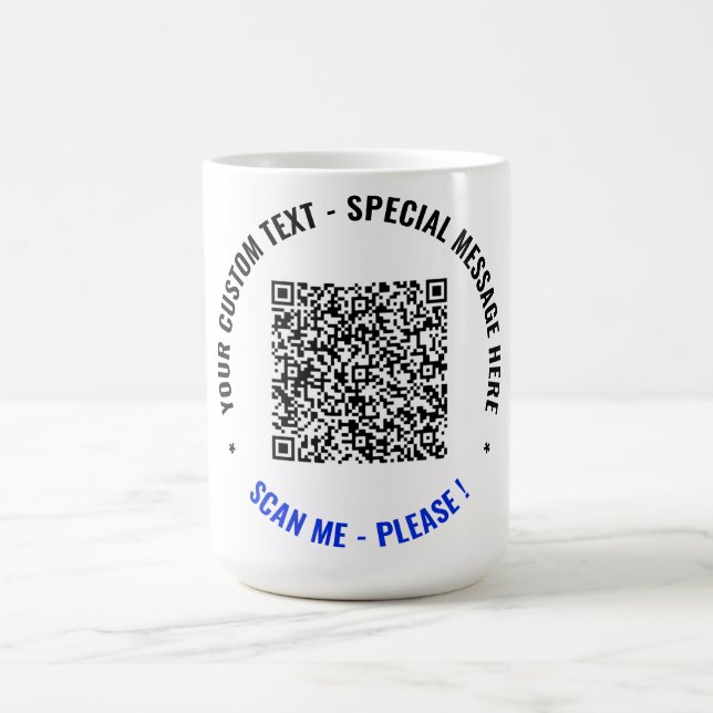 Taza De Café Personalizado QR Code Mug Regala tu fuente de text (Centro)