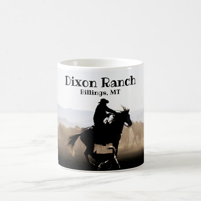 Taza De Café Personalizado Ranch Cowboy Caballo Big Sky Coffee  (Centro)