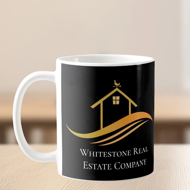 Taza De Café Personalizado Real Estate Company Moda Black Gold  (Subido por el creador)
