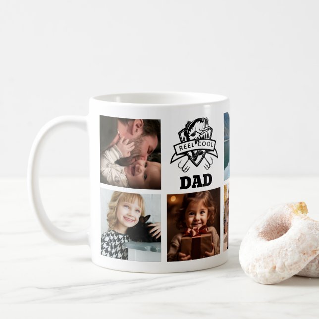 Taza De Café Personalizado Reel Guay Dad Fotografia Pesca Mug (Con donut)
