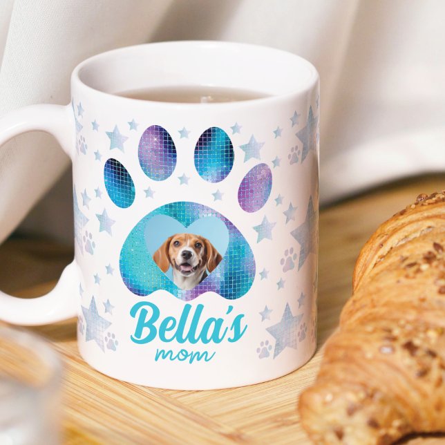 Taza De Café Personalizado Regalo Foto Purpurina Azul Perro Mam (Subido por el creador)