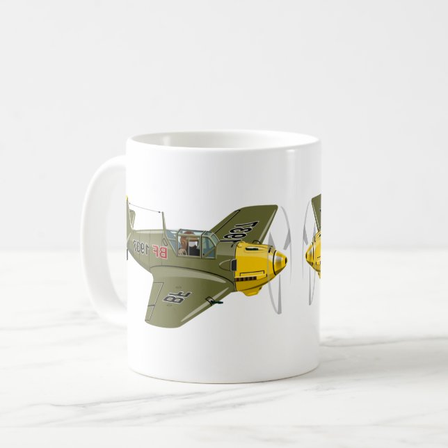 Taza De Café Personalizado retro avión de combate (Anverso izquierdo)